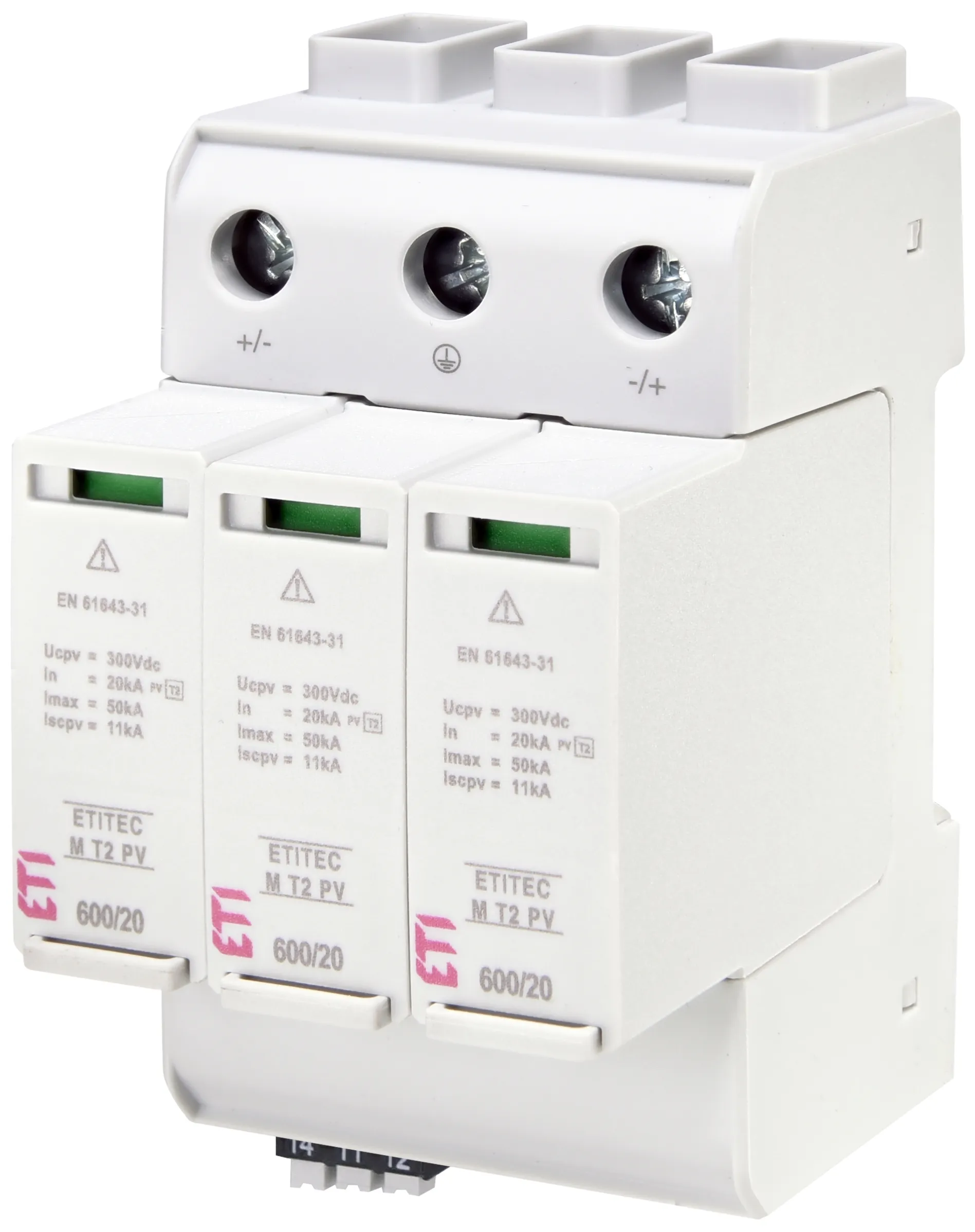 Обмежувач перенапруги ETITEC M T2 PV 600/20 Y RC 002440736