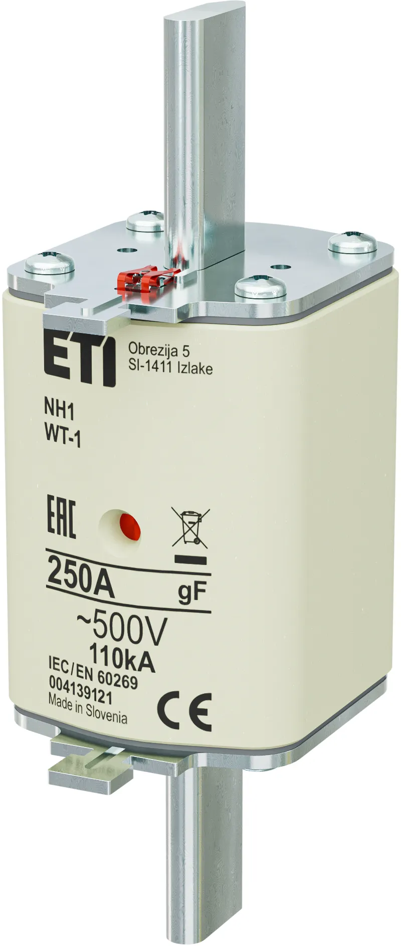 Запобіжник NH1/WT-1 gF 250A/500V 004139121