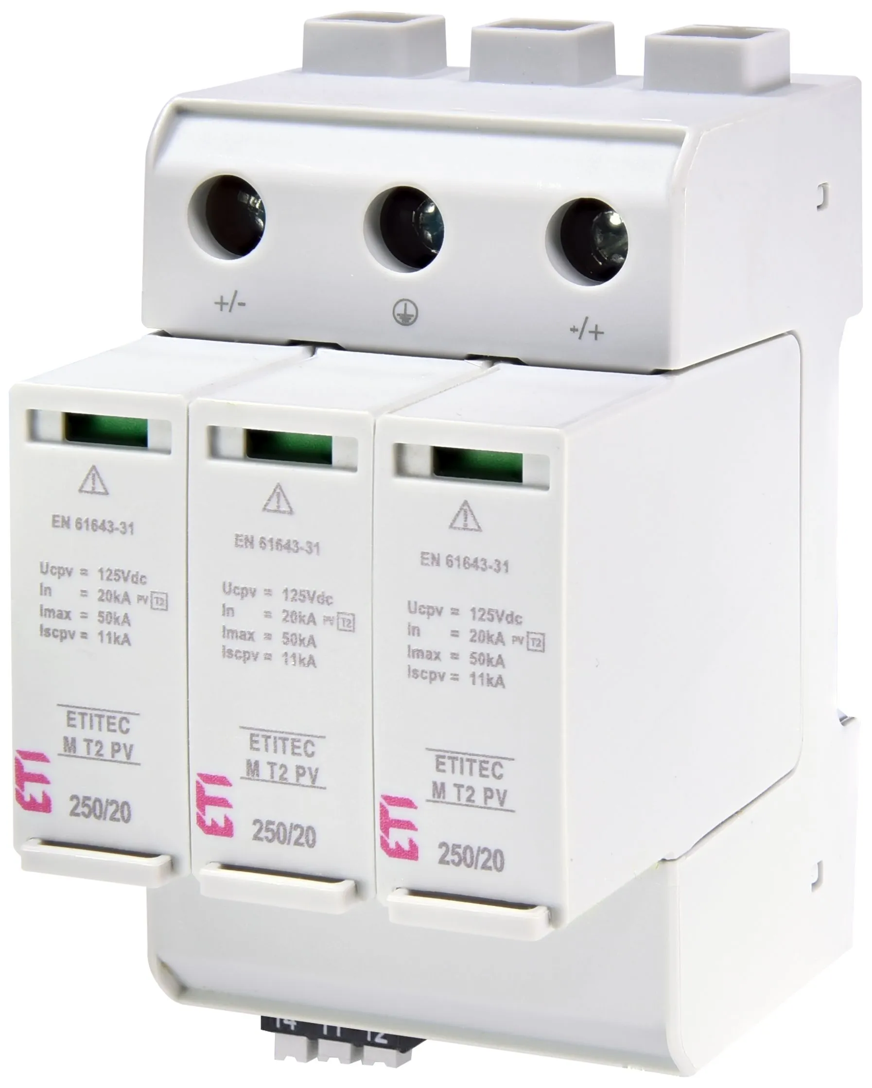 Обмежувач перенапруги ETITEC M T2 PV 250/20 Y RC 002440733